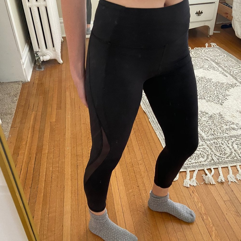 Lululemo Wunder Under High Rise Tech Mesh Leggings
